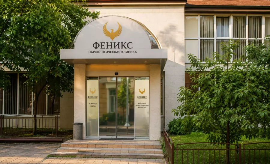 Вход в наркологическую клинику «Феникс» в Снежинске